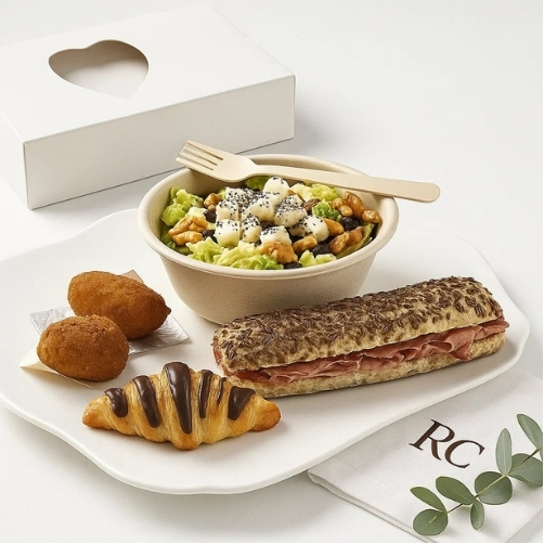 Lunch completo con ensalada, croquetas y jamón ibérico