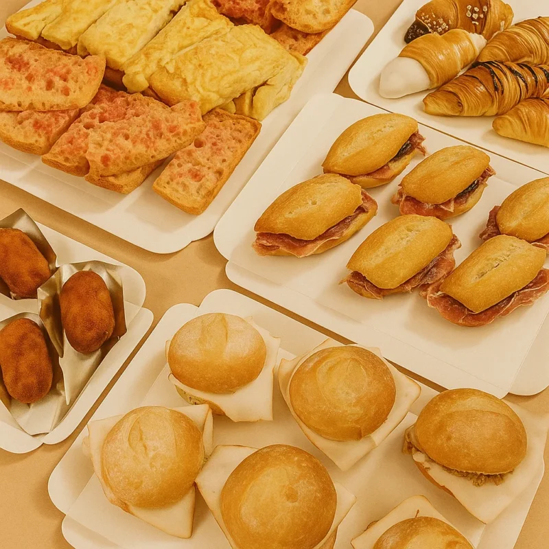Combo Family & Friends — ≈60 piezas (croquetas, pan de cristal + tortilla, mini ocas, chapateras ibérico, rosendos)