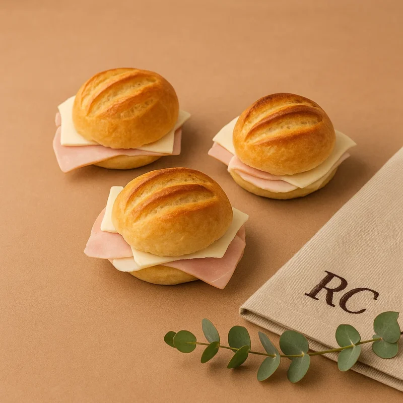 Mini Brioche Jamón y Queso — pieza (mínimo 4 uds)